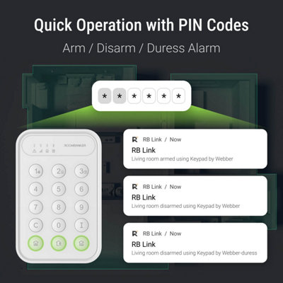Wireless Security Keypad - Easy Arm/Disarm, Hub Required