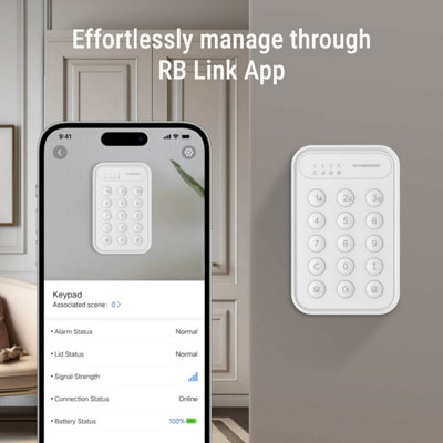 Wireless Security Keypad - Easy Arm/Disarm, Hub Required
