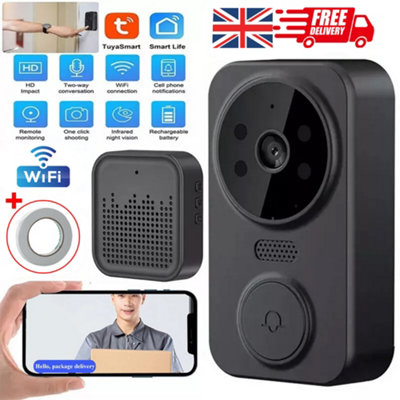 Wireless Smart Video Doorbell Camera with Chime - HD Video & Two-Way Talk