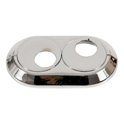 Wirquin 22mm Double Pipe Cover Chrome PVC Radiator Plastic Water Collar