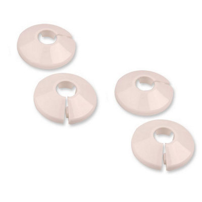 Wirquin 2pcs 2 x White PVC Radiator 28mm Pipe Cover Collar Rose