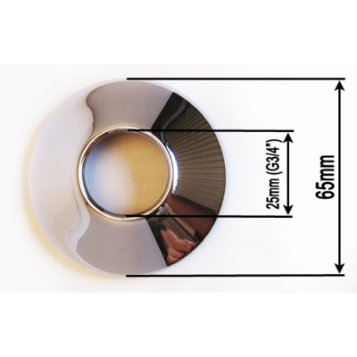 Wirquin 3/4 Inch x 20mm High Tap Pipe Cover Collar Chrome Plated Steel Cone Rose - 3