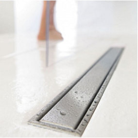 Wirquin Wetroom Bathroom Floor Linear Shower Drain 1000mm Stainless Steel