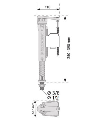 Wirquin Wirquin Jollyfill Universal 3/8" Telescopic Inlet Valve Bottom Entry Fill