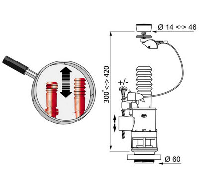 Wirquin Wirquin Jollyflush Replacement Dual Flush Cistern Valve - Universal Fitment BNIP
