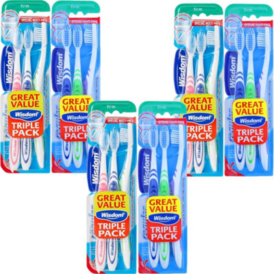 Wisdom Regular Plus Triple Pack Firm Toothbrush x 6