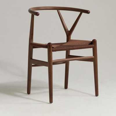 Wish Brown Triple Paper Coil Seat Scandi Curved Y Design Backrest Brown Ash Armchair Frame