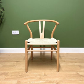 Wishbone Hans wegner style Dining chair - Natural Wooden frame - Masterplank