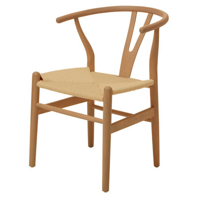 Wishbone Natural Beechwood And Hemp Weave Dining Chair