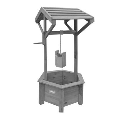 Wishing Well Garden Planter Pot With Bucket Outdoors