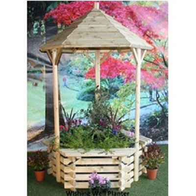 Wishing Well Planter - Timber - L63.5 x W122 x H201 cm