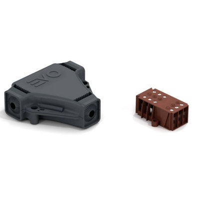 WISKA 10112031 73 x 73 x 23mm Pre-filled IP68 Branch Gel Joint C/W 3 Core Screw Terminal Block Black