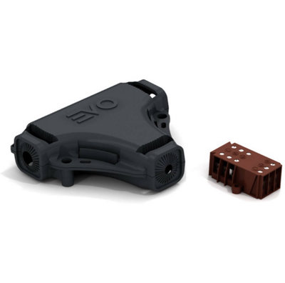 WISKA 10112032 105 x 90 x 28mm Pre-filled IP68 Branch Gel Joint C/W 3 Core Screw Terminal Block Black