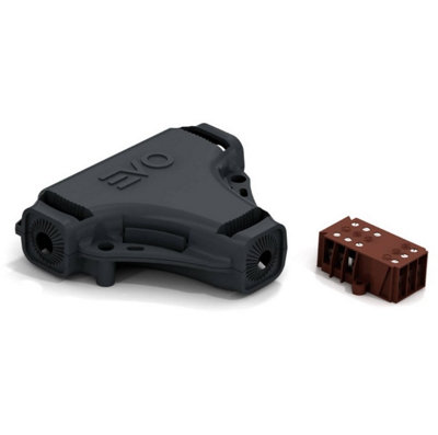 WISKA 10112033 105 x 90 x 28mm Pre-filled IP68 Branch Gel Joint C /W 3 Core Screw Terminal Block Black