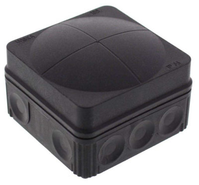 WISKA ADAPTABLE JUNCTION BOX ENCLOSURE BLACK 108 76MM X 76MM X 51MM (10061999)