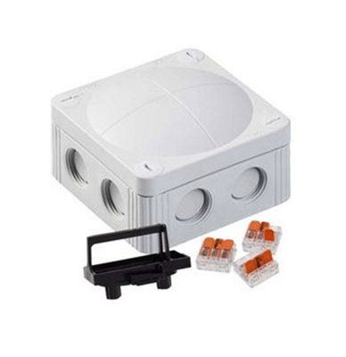 Wiska COMBI 308 PVC Adaptable Box with Wagos Grey IP66