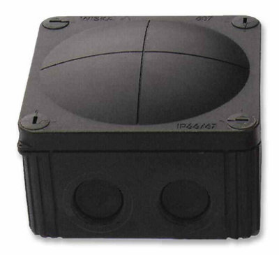 WISKA - Combi Polypropylene IP66/67 Junction Box Black 110 x 110 x 66mm