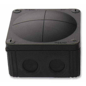 WISKA - Combi Polypropylene IP66/67 Junction Box Black 110 x 110 x 66mm