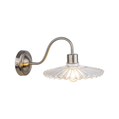 Wisteria Cambridge Wall Light - Clear Satin Nickel