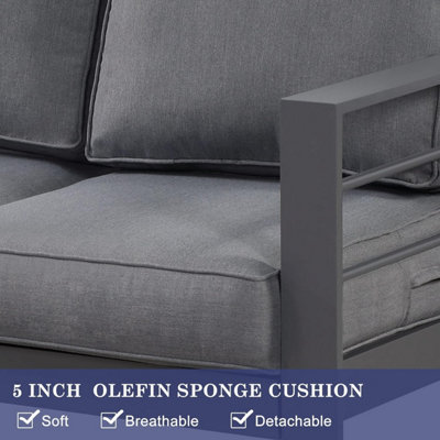 Wisteria Lane 4 Piece Lounge Set Aluminium Furniture - Anthracite Grey - 4