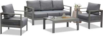 Wisteria Lane 4 Piece Lounge Set Aluminium Furniture - Anthracite Grey - 5