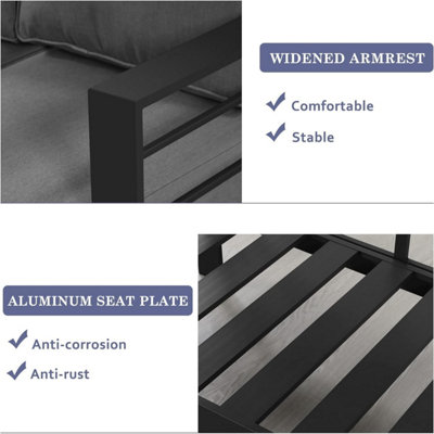 Wisteria Lane Aluminium Outdoor 3 Seat Garden Sofa - 5