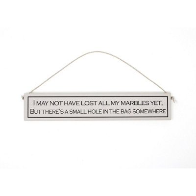 Wit With Wisdom Grey Witty Quote Wooden Hanging Sign - Lost Marbles