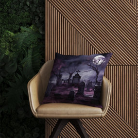 Witchs Moonlit Cemetery Design Outdoor Cushion 60cm x 60cm