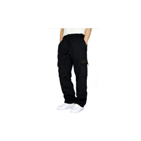 With Plush Multiple Pockets Ropes  Work Pants Black 4XL
