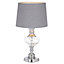 Witney Chrome and Glass Table Lamp, Charcoal