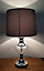 Witney Chrome and Glass Table Lamp, Charcoal