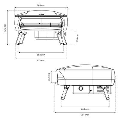 Witt Rotante Outdoor Gas Pizza Oven Graphite