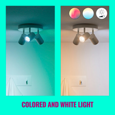 WiZ Colour Imageo Smart Connected WiFi Ceiling Light Spot Fixture 4 Spot - White with App Control