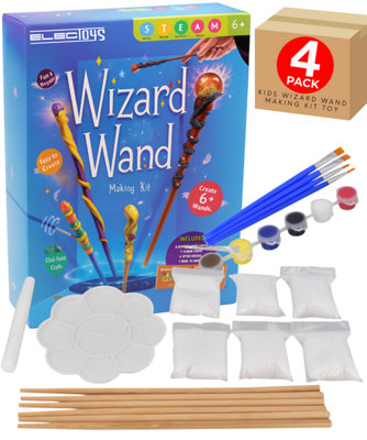 Wizard Wand Making Kit With 6 Wooden Wands and Paints