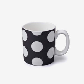 WM Bartleet & Sons Porcelain 0.7 Pint Spotty Mug, Black