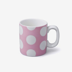WM Bartleet & Sons Porcelain 0.7 Pint Spotty Mug, Pink
