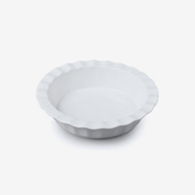 WM Bartleet & Sons Porcelain Deep Round Crinkle Rim Pie Dish, 21cm