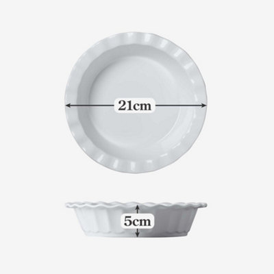 WM Bartleet & Sons Porcelain Deep Round Crinkle Rim Pie Dish, 21cm