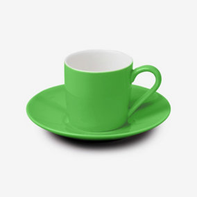 WM Bartleet & Sons Porcelain Espresso Cup & Saucer, Green