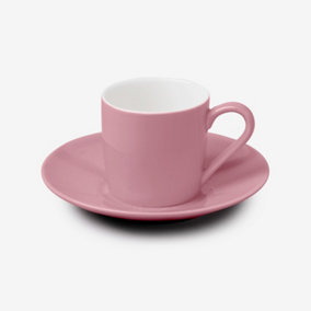 WM Bartleet & Sons Porcelain Espresso Cup & Saucer, Pink