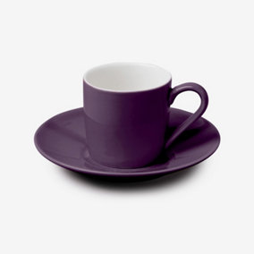 WM Bartleet & Sons Porcelain Espresso Cup & Saucer, Purple