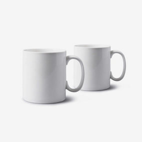 WM Bartleet & Sons Porcelain Extra Large 1.3 Pint Mug, Set of 2 White
