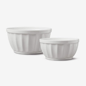 WM Bartleet & Sons Porcelain Fluted Bowls, Set of 2