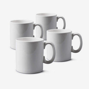 WM Bartleet & Sons Porcelain Large 1 Pint Mug, Set of 4 White