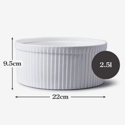 WM Bartleet & Sons Porcelain Large Souffle Dish, 22cm