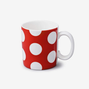WM Bartleet & Sons Porcelain Large Spotty 1 Pint Mug, Red