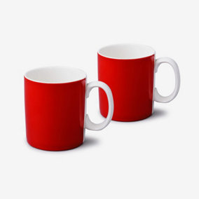 WM Bartleet & Sons Porcelain Original Large 1 Pint Mug, Set of 2 Red