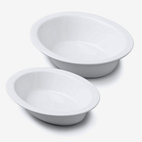 WM Bartleet & Sons Porcelain Oval Pie Dish, Set of 2