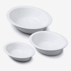 WM Bartleet & Sons Porcelain Oval Pie Dish, Set of 3