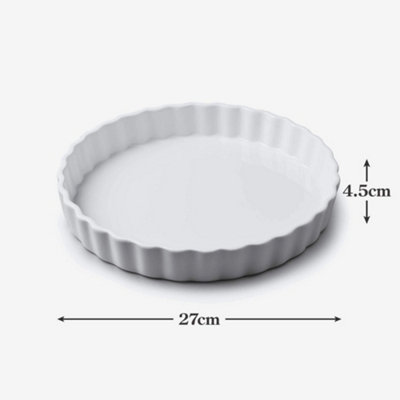 WM Bartleet & Sons Porcelain Round Flan Dish, 27cm